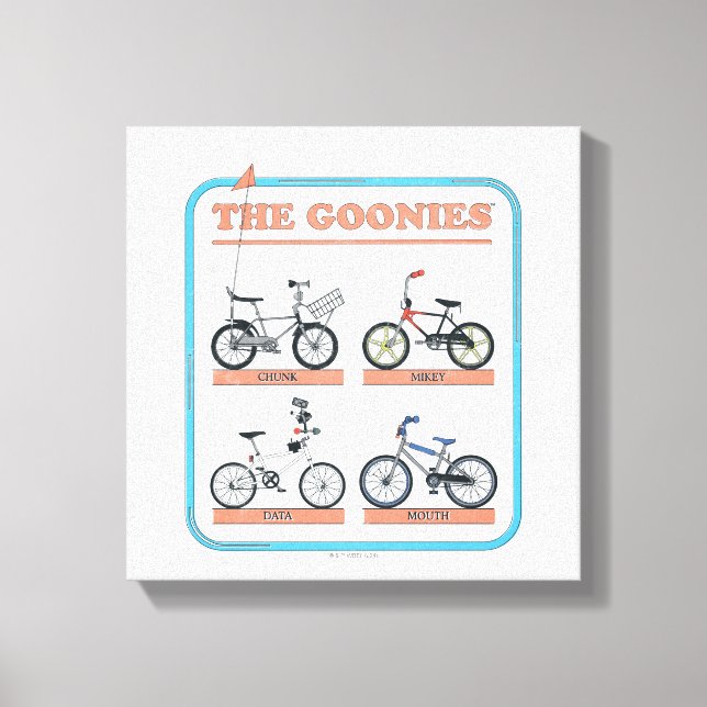 Impressão Em Tela O Gráfico de Bicicletas das Goonies (Frente)
