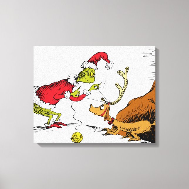 Impressão Em Tela O Grinch Prepara o Max, a Rena (Frente)