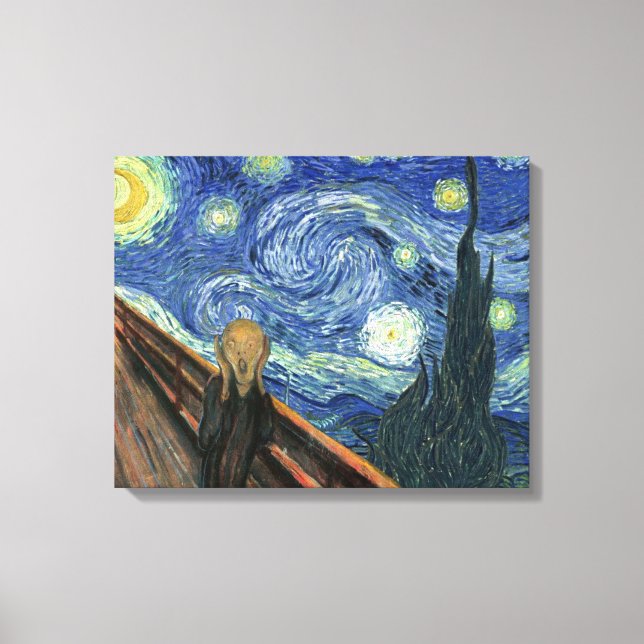 Impressão Em Tela O Gritar Starry Night (Frente)
