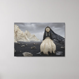 Impressão Em Tela O Guardião do Tempo Velado: Paisagem Surrealista