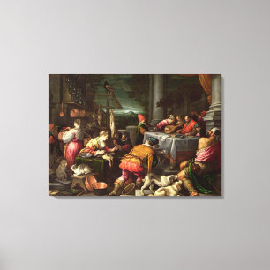 Impressão Em Tela O homem rico e o Lazarus, 1590-95