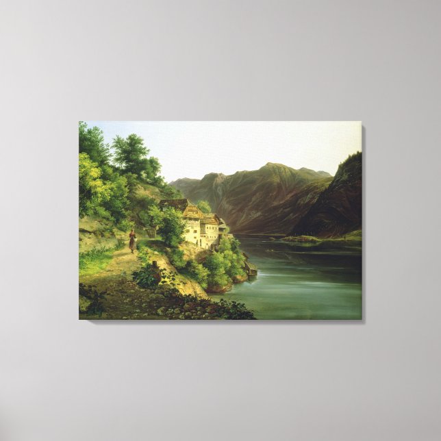 Impressão Em Tela O lago Hallstatter, 1824 (petróleo na canvas) (Frente)