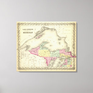 Impressão Em Tela O Lago Superior e a parte nortenha de Michigan