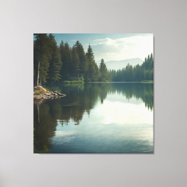 Impressão Em Tela O lago Tranquilo Pacífico (Frente)