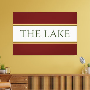 Impressão Em Tela O LAGO Vermelho Branco Cor - de - Obra Laranja Ver