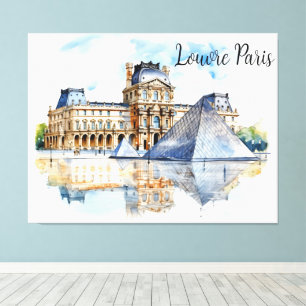 Impressão Em Tela O Louvre e sua Pirâmide Icônica