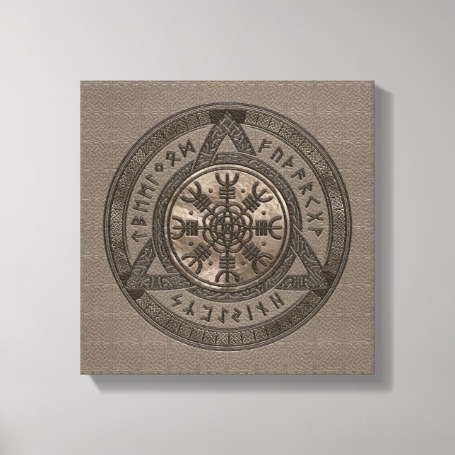 Impressão Em Tela O Mão de Awe Brown Leather e o ouro (Frente)