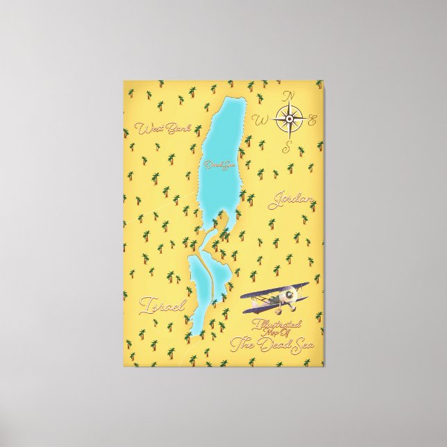 Impressão Em Tela O mapa antigo do Mar Morto (Frente)