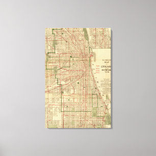 Impressão Em Tela O mapa de Blanchard de Chicago
