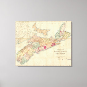 Impressão Em Tela O mapa de Mackinlay da província de Nova Escócia