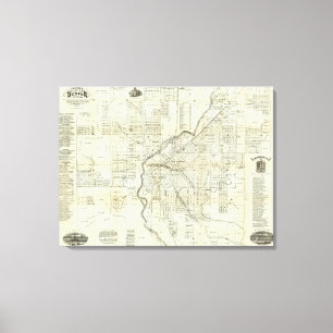 Impressão Em Tela O mapa de Thayer de Denver Colorado