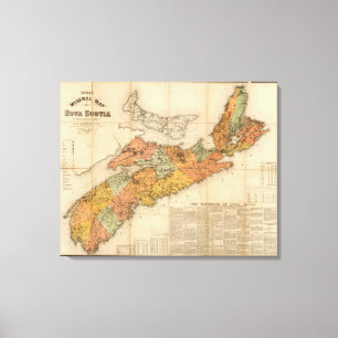 Impressão Em Tela O mapa mineral da igreja de Nova Escócia