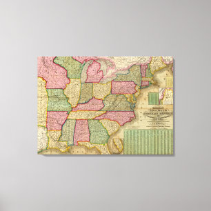 Impressão Em Tela O mapa nacional de Mitchell da república american