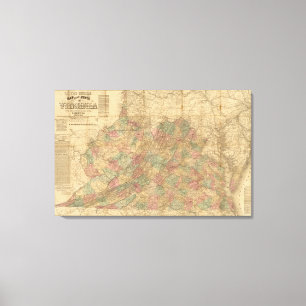 Impressão Em Tela O mapa oficial de Lloyd do estado de Virgínia