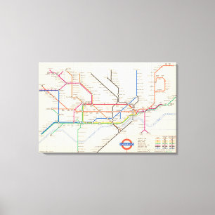Impressão Em Tela O mapa subterrâneo de Londres