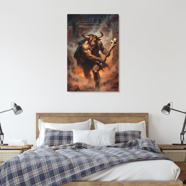 Impressão Em Tela O Minotauro Imponente do Labirinto (Insitu(Quarto))