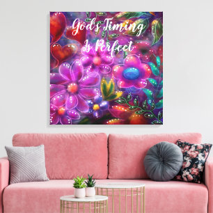 Impressão Em Tela O momento de Deus é perfeito, Abstrato Floral, ros