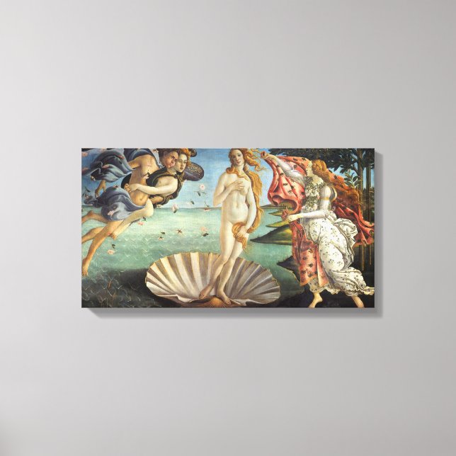 Impressão Em Tela O Nascimento de Vênus por Sandro Botticelli (Frente)