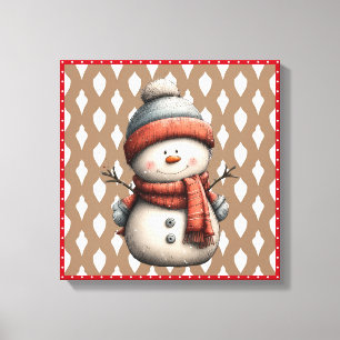 Impressão Em Tela O Natal de Snowman Whimsical