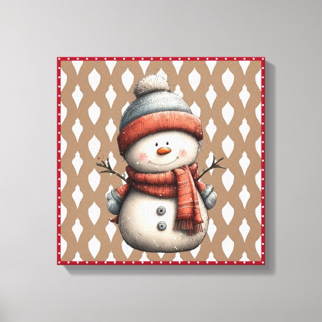 Impressão Em Tela O Natal de Snowman Whimsical (Frente)