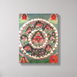 Impressão Em Tela O paraíso de Shambhala, bandeira tibetana