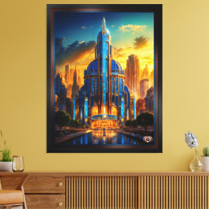 Impressão Em Tela O Pavilhão do Plana Azul Deco Grande Arte de Xzend