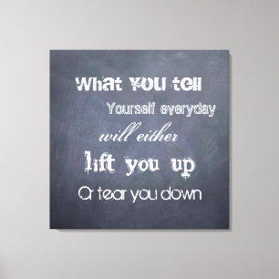 Impressão Em Tela O pensamento pode mudar a vida - a parede de citaç