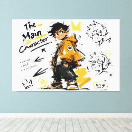 Impressão Em Tela O Personagem Principal Anime Estilo Arte Legal