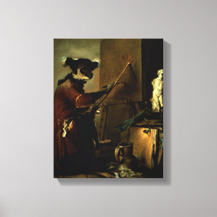 Impressão Em Tela O pintor do macaco, 1740 (óleo em canvas)