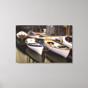 Impressão Em Tela O porco rodeia quatro barcos atracados.