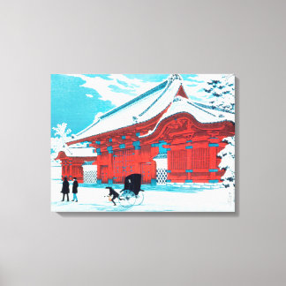 Impressão Em Tela O Portão Vermelho de Hongo na Neve (1926) - Shotei