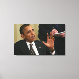 Impressão Em Tela O presidente Barack Obama fala à imprensa