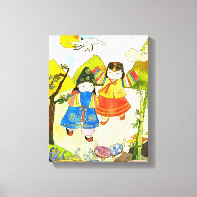 Impressão Em Tela O Primeiro Aniversário do Bebê Coreano (Frente)