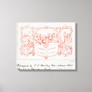 Impressão Em Tela O primeiro cartão de Natal, por J.C.Horsley, 1843