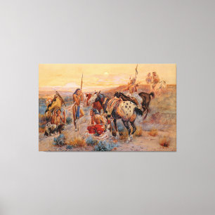 Impressão Em Tela O primeiro vagão de Charles M. Russell (1908)