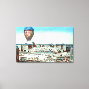 Impressão Em Tela O primeiro voo do avião a quente de Pilatre du Roz