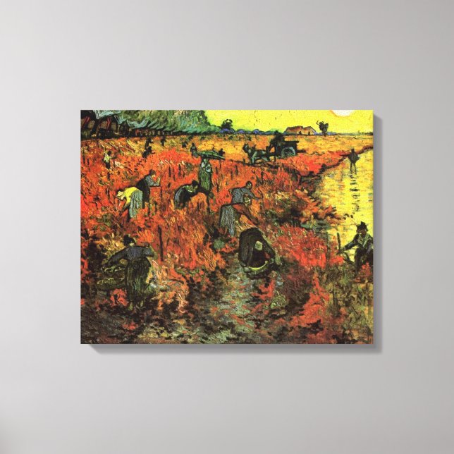 Impressão Em Tela O Red Vineyard de Vincent van Gogh. (Frente)
