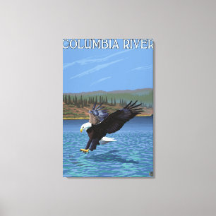 Impressão Em Tela O Rio Columbia, mergulho de WashingtonEagle