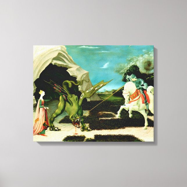 Impressão Em Tela O Santo Medieval George e o Dragão (Frente)