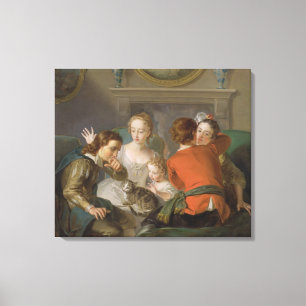 Impressão Em Tela O sentido de toque, c.1744-47 (óleo em canvas)