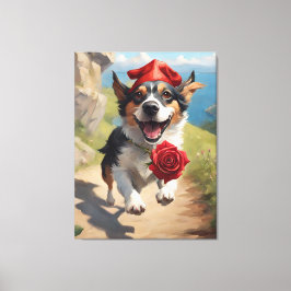 Impressão Em Tela O tolo do cartão de tarô, na forma de cão