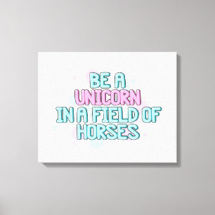 Impressão Em Tela O unicórnio   seja um unicórnio em um campo dos