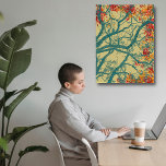 Impressão Em Tela O valor inestimável das árvores<br><div class="desc">Trabalho de arte representando uma árvore sobre um fundo ouro com tronco verde e folhas de laranja vermelho. Esta trabalho de arte simboliza o valor inestimável das árvores para a vida na Terra.</div>