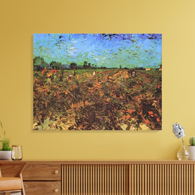 Impressão Em Tela O Vineyard Verde por Vincent van Gogh (Insitu(Sala de estar))