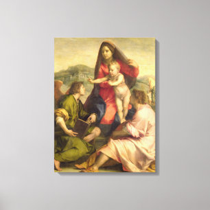 Impressão Em Tela O Virgin e a criança com um santo e um anjo, C.