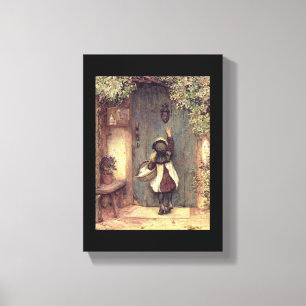 Impressão Em Tela "O Visitante" Porta Infantil de Arte Bela