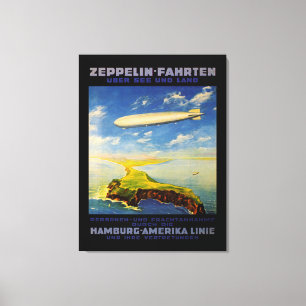 Impressão Em Tela O zepelim tropeça o ~ sobre o mar e a terra - L