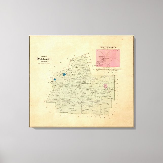 Impressão Em Tela Oakland Township (Frente)