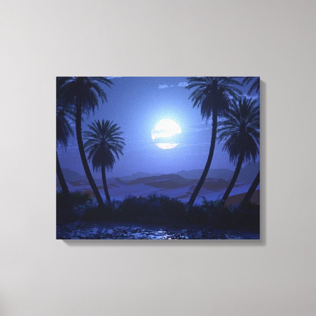 Impressão Em Tela Oásis (Lua Azul) (Frente)