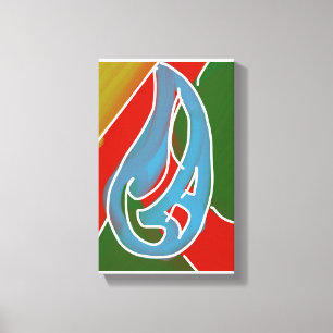 Impressão Em Tela Obra de arte maori abstrata contemporânea 2 por RR